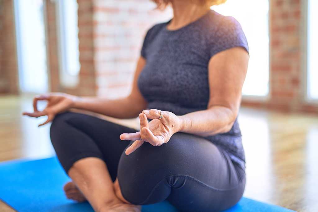 Woman meditating.