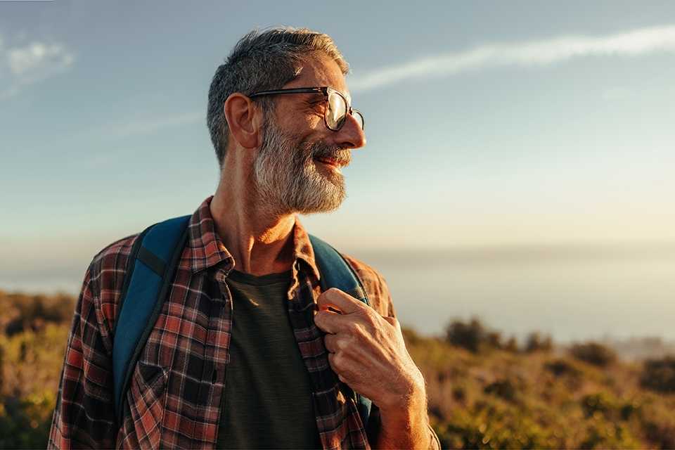 Man with backpack